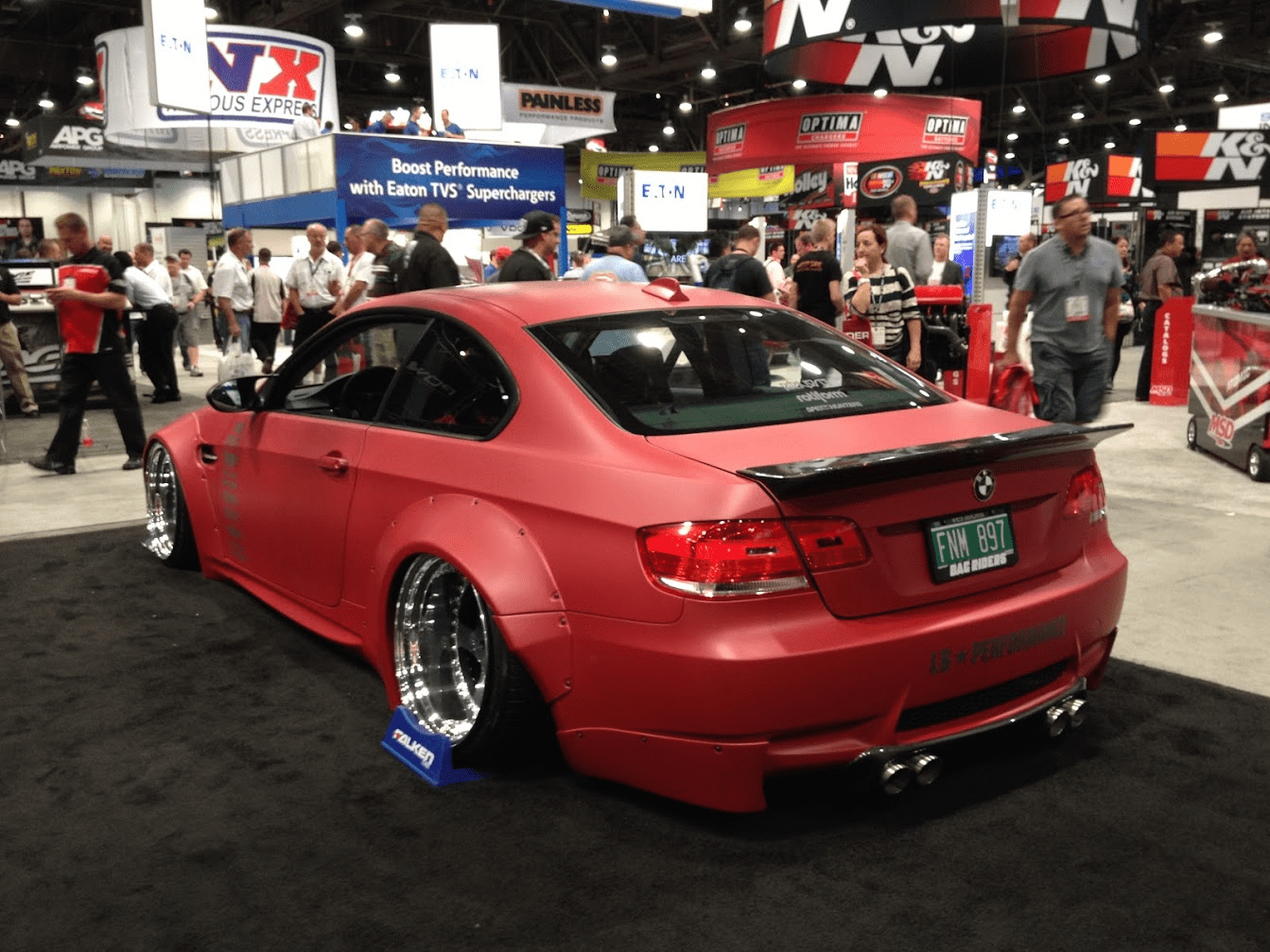 Bag Riders BMW E92 Widebody at Air Lift SEMA booth 2013